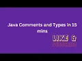 How to write Comments in Java programming and types of comments