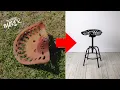 Rusty Tractor seat into a Chair