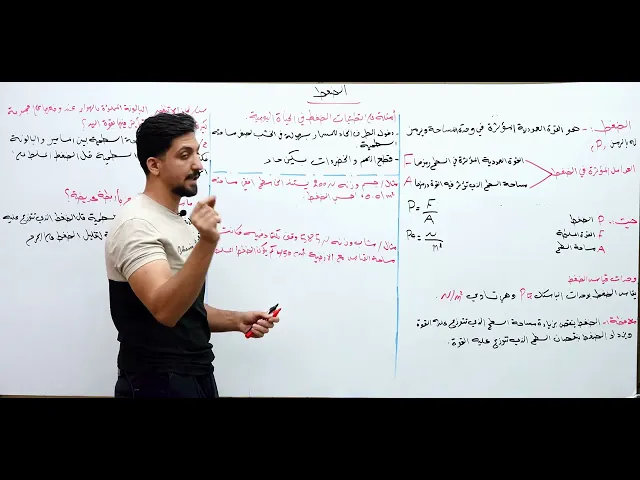 ⁣الضغط - مادة الفيزياء للصف الأول المتوسط