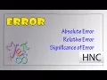 HNCM1 4 Experimental Error