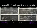 Lecture 20 - Learning the feature vector