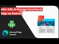 How to Add Edit and Manage Bookmarks in Edge on Android
