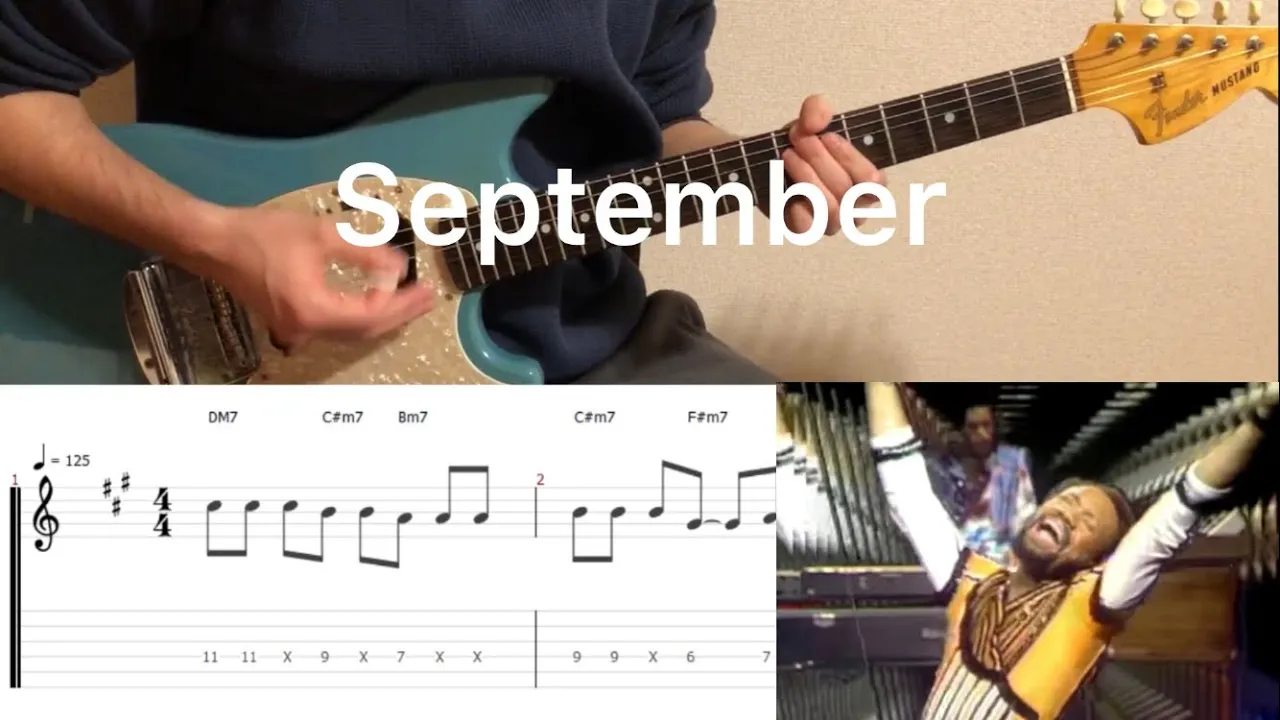 Earth, Wind & Fire - September (guitar cover with tabs & chords)