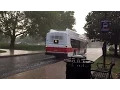 CATA State College 60fps New Flyer XN40 Xcelsior on Blue Loop Through Heavy Rain 15