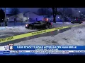 Cars stuck to the road after water main break