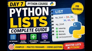 Python Tutorial for Beginners Day 7 List in Python Complete Beginner to Advanced Tutorial