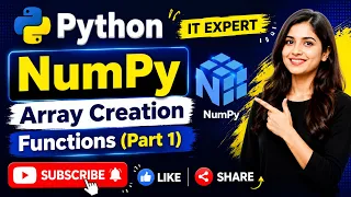 Lecture 57 NumPy Array Creation Functions Part 1 Python NumPy Tutorial for Beginners