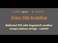 Reflected XSS with AngularJS sandbox escape without strings - Lab