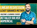 Linear Regression using Least Squares Method Explained with Solved Numerical Hindi Machine Learning