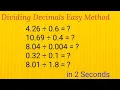 Dividing Decimals Easy Method Tips Tricks of Dividing Decimals Dividing Decimals Short Tricks