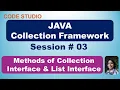Java Collection Framework in Hindi Session - Methods of Collection Interfaces and List Interface
