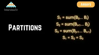 Partitions Arrays InterviewBit