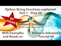 Python 3 Tutorials Basics to Advanced Tutorial 4 String Functions - The First Few