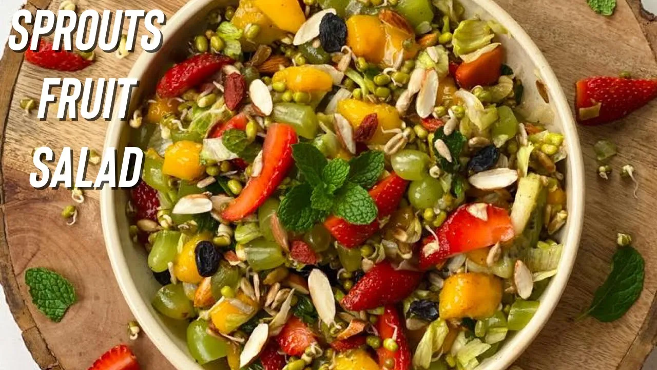 Sprouts Fruit & Nut Salad   Summer Salad    Healthy Salad Recipe   Flavourful Food
