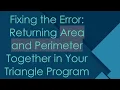 Fixing the Error Returning Area and Perimeter Together in Your Triangle Program