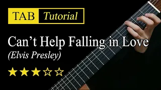 Download Can't Help Falling In Love - Fingerstyle Lesson + TAB MP3