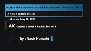 AIC Q1 Week 6 Review Session 1 Python Programming by Nasir Hussain Monday at 02 00 PM