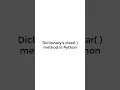 How to implement clear method for Dictionary in Python