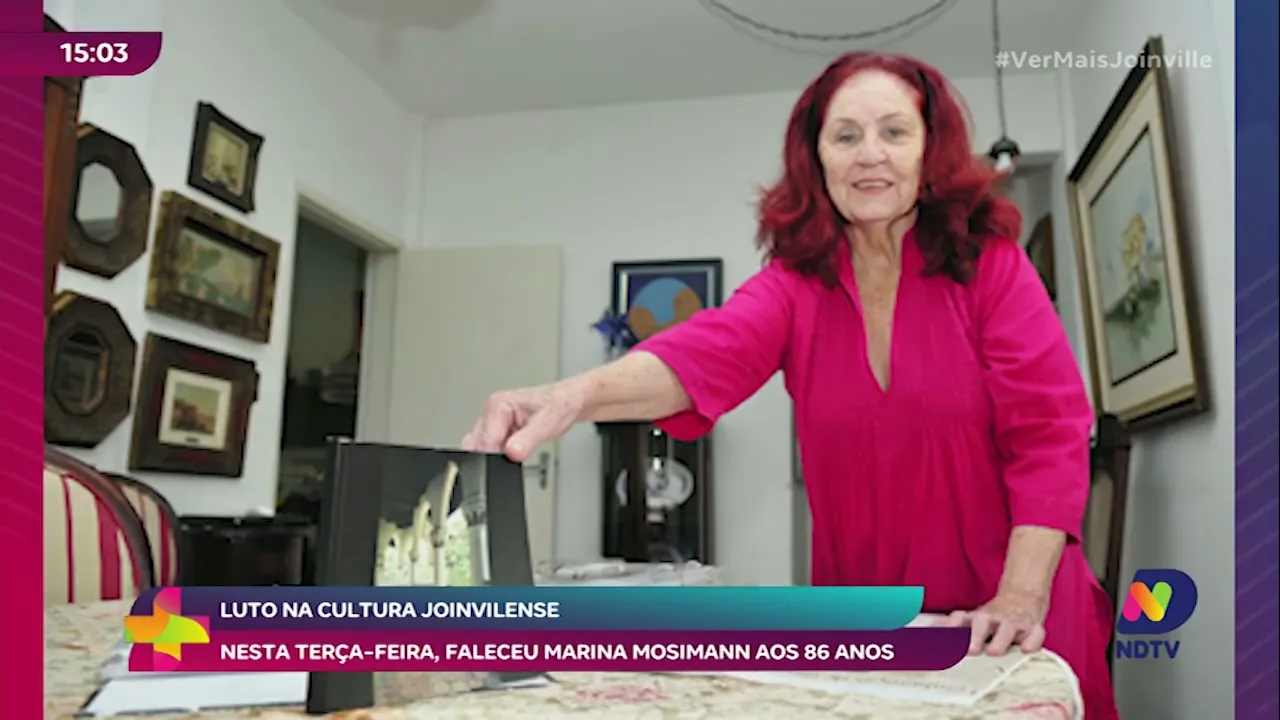 Luto na cultura joinvilense nesta terça feira, faleceu Marina Mosimann aos 86 anos