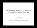 PROGRAMMING IN C - 15 Console IO Operations printf and scanf