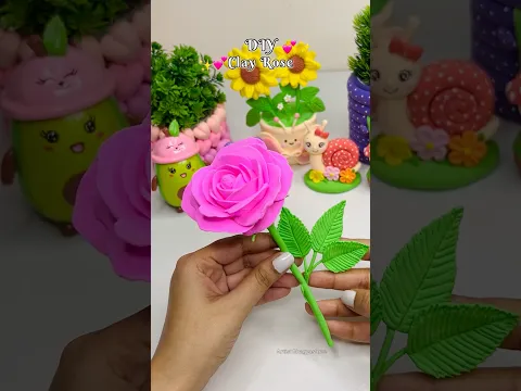 DIY Clay rose ๐โจ #shorts #viral #diy #crafting #craftideas #rose #flowers