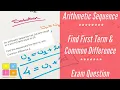 Arithmetic Sequence with Unknown First Term and Common Difference - Exam Question