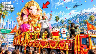 Franklin & Shinchan Buy Biggest 1000 Feet Ganesh Statue in GTA 5 Telugu | Ganesh Festival Special