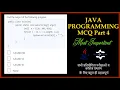 Core JAVA MCQ PART 4 RPSC Programmer Placements