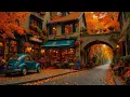Download Lagu Rainy Day Autumn Jazz Café 🌧️ Cozy Coffee Shop Street Ambience with Vintage Beetle \u0026 Smooth Jazz