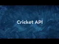 Free Cricket API - Get Live Cricket Score on your Terminal and CMD