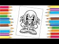 Knuckles Coloring Pages How to color Knuckles