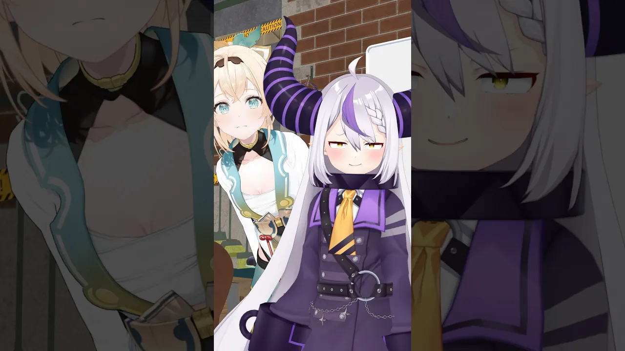 【右左どっち】正反対の2人でゲーム！【ラプラス・ダークネス/風真いろは/ホロライブ】#shorts #いろはス