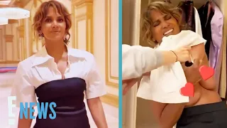 Halle Berry s Multiple NIP SLIPS Due to Hilarious Wardrobe Malfunction See the Vid E News
