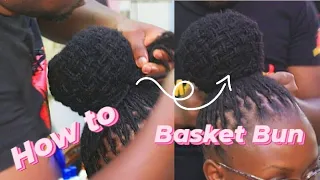 Easy way How to Style a 2 by 2 Basket Weave Braid Updo on Dreads