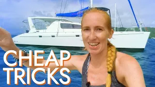 CHEAP BOAT HACK: Making our old catamaran look BRAND NEW! [Ep44 RED SEAS]