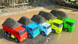 Membersihkan Truk Tronton Pasir Dan Menemukan Mobil Mobilan, Tayo, Truk Molen, Loader, Damkar, Crane