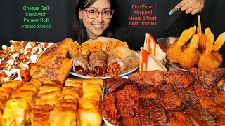 Eating 7 different types of evening snacks | Big bites | Asmr eating | Mukbang
