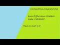 CodeChef Even Differences Problem Code EVENDIFF Competitive Programming