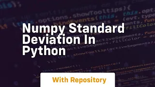 numpy standard deviation in python