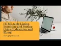 HTML table Listing Searching and Sorting Using Codeigniter and Mysql