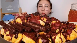 초코쉘 슈 먹다가 초코쫀득츄러스 디저트 먹방 Dessert Mukbang