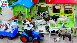 Farm Animal Toys And Barn Playset In The Sandbox 