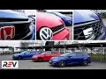 The REV Test Hot hatches Honda Civic Type R vs Seat Leon ST Cupra vs Volkswagen Golf GTI
