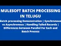 MuleSoft in Telugu Batch Process Demonstration Sync vs Async Process Handling Failed Records