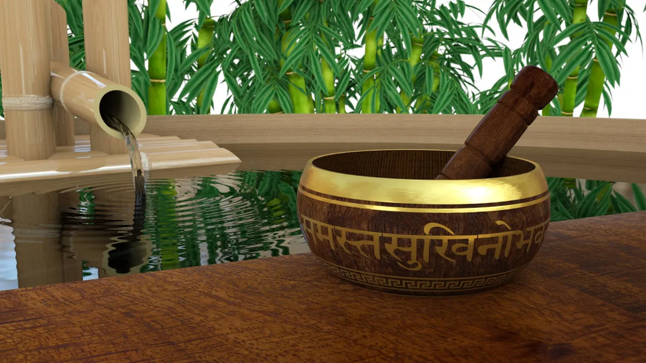 Tibetan Singing Bowls + Bamboo Water Fountain 🎶 White Noise with Relaxing Sleep Music Tibetan Singing Bowls + Bamboo Water Fountain 🎶 White Noise with Relaxing Sleep Music