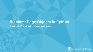 Webium Page Objects in Python