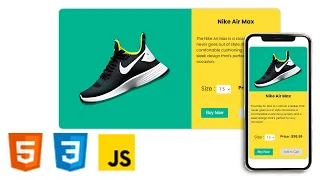 Responsive Product Card Using HTML CSS JS
