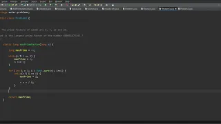 Project Euler Problem 3 Largest prime factor Java Solution