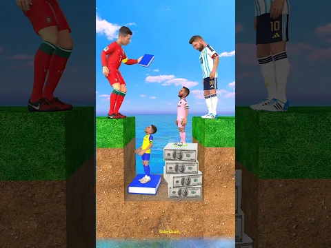 💵 Money vs Knowledge 📚 - Ronaldo vs Messi #shorts #animation #worldcup