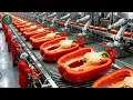 Inside The BIGGEST Red Bell Pepper Farm Factory - From Seed to Harvest Full Process